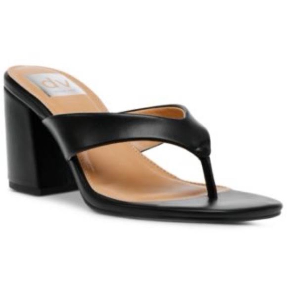 DV Dolce Vita Black Tilla Thong Slide Mules